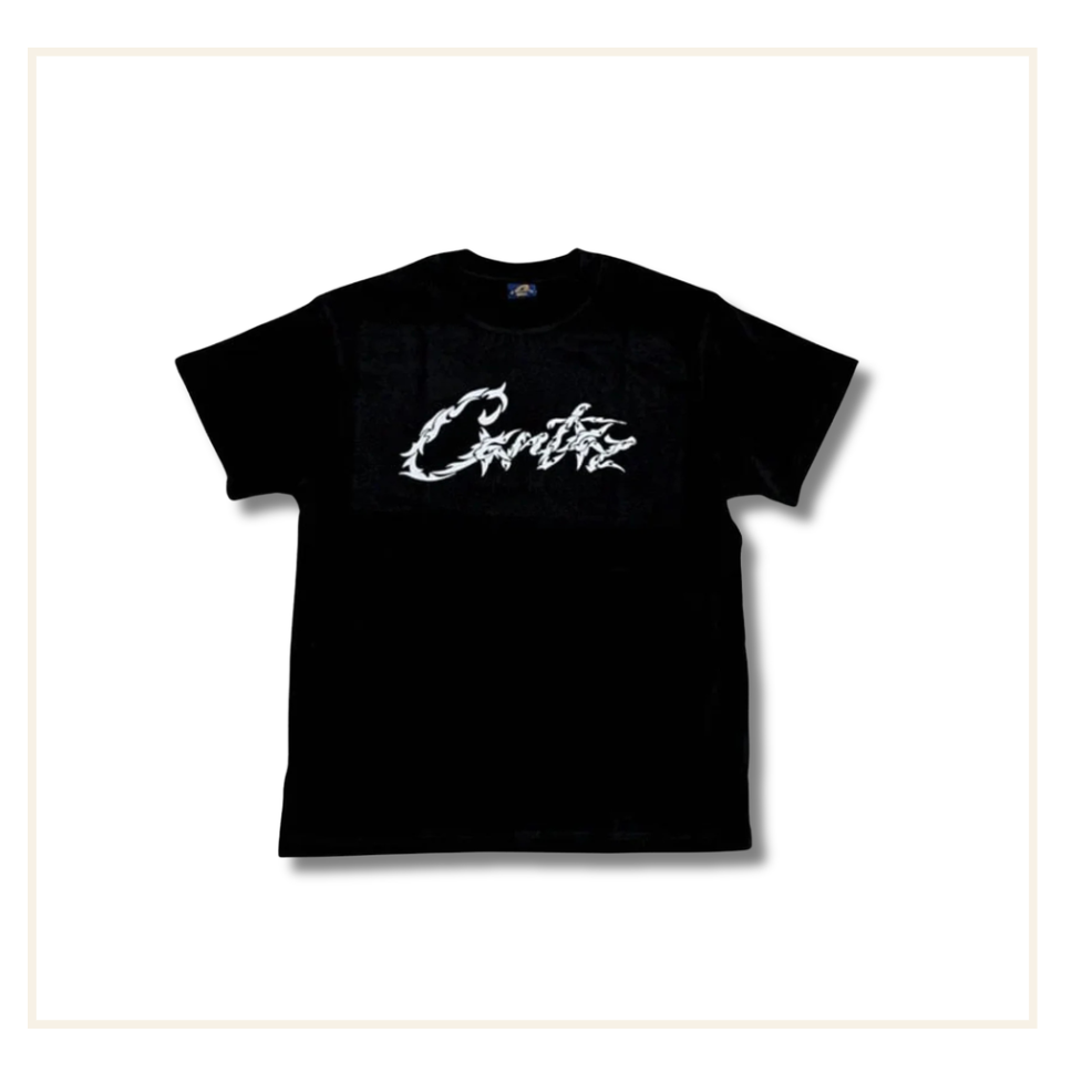Corteiz Fiery Logo Tee Black