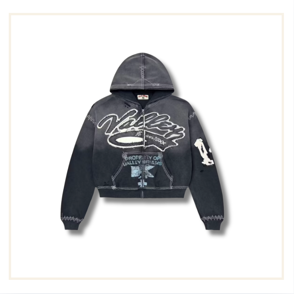 Vale Forever Valley Dreams Religion Zip-Up Hoodie Black
