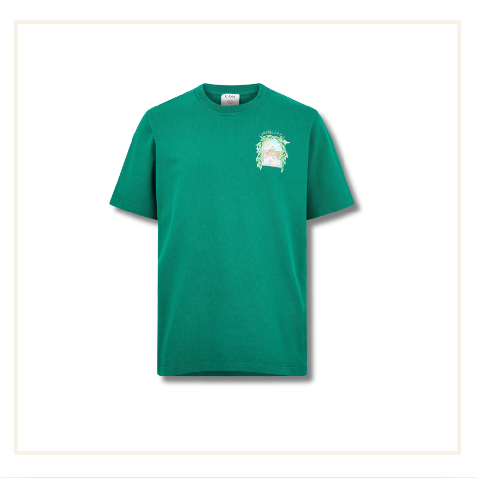 Casablanca Printed L’Arch De Tennis Green Jersey T-Shirt