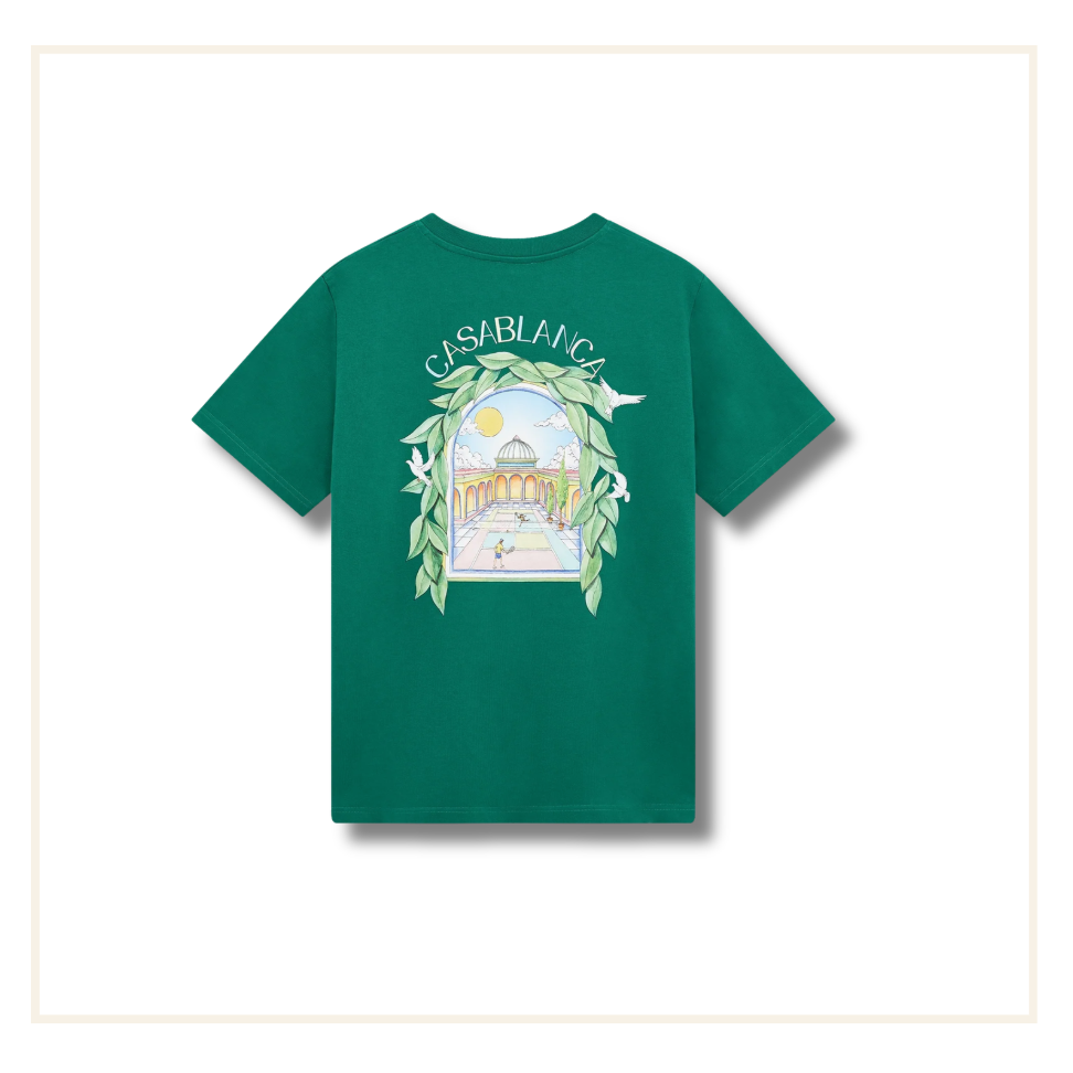 Casablanca Printed L’Arch De Tennis Green Jersey T-Shirt