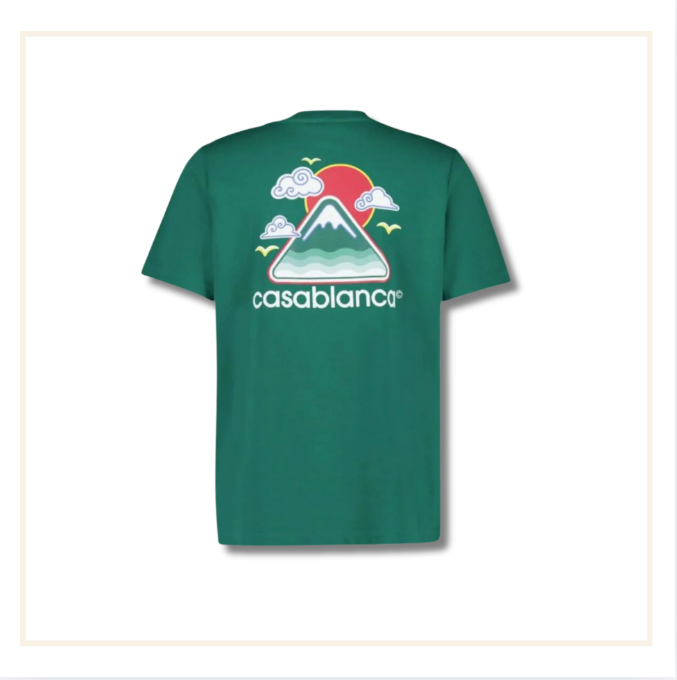 Casablanca Montagne Ondulee Screen Printed Green Jersey T-Shirt
