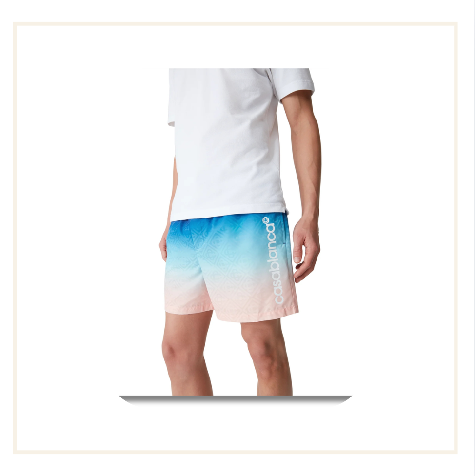 Casablanca Swim Jacquard Printed Swim Shorts Blue Gradient