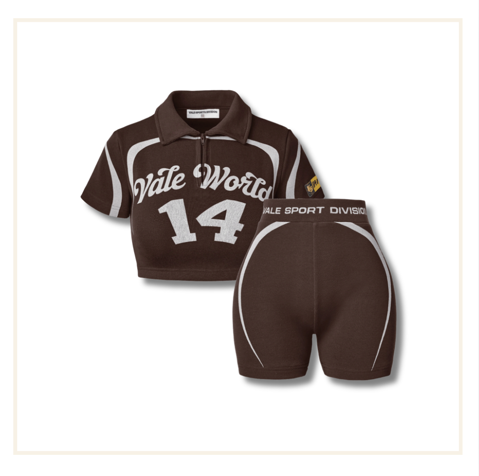 Vale Forever 007 Berlin Rugby Tee / Short Set Brown (Women's)