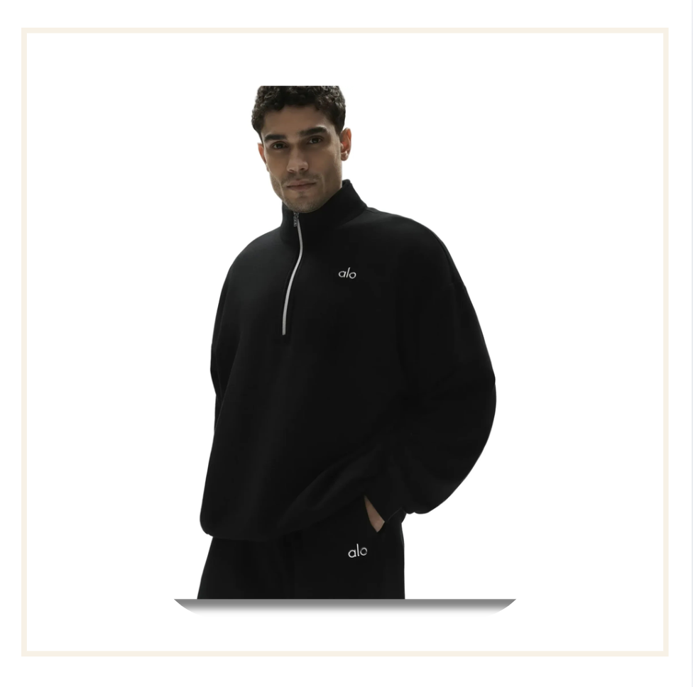 Alo Accolade Quarter Zip Pullover Black