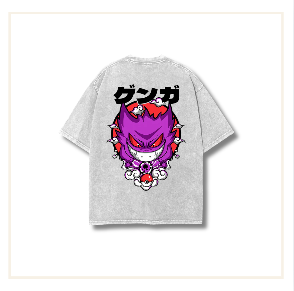 Hokuro 2-Sided Ghost Vintage Oversized Tee