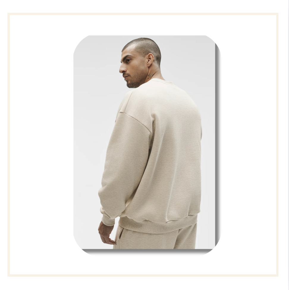 Alo Accolade Crew Neck Pullover Heather Oatmeal