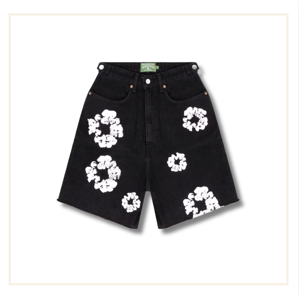 Denim Tears The Cotton Wreath Jean Short Black