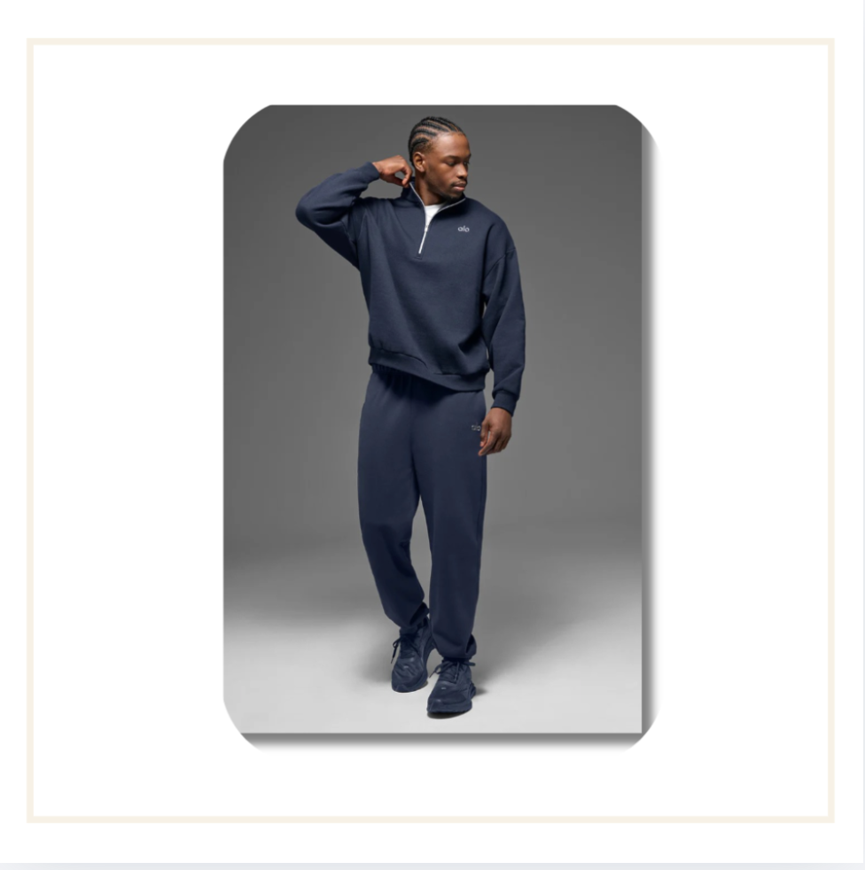 ALO Accolade Quarter Zip Pullover Navy