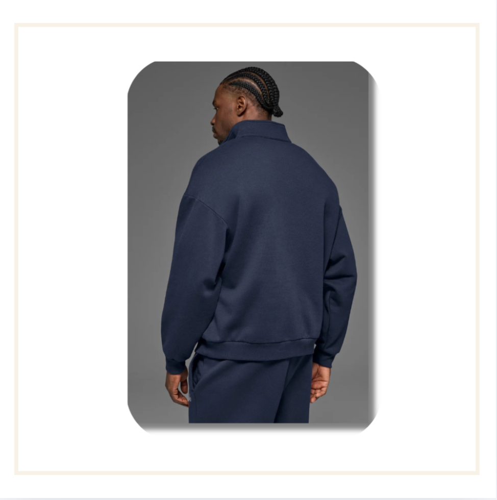 ALO Accolade Quarter Zip Pullover Navy