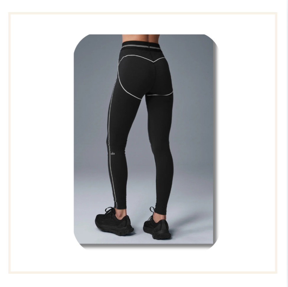 ALO Airbrush High-Waist Heart Throb Legging Black White