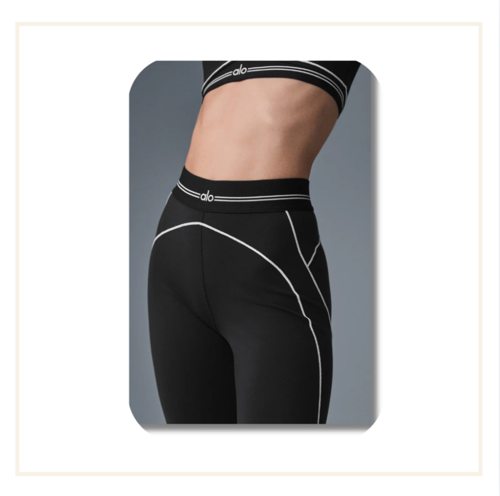 ALO Airbrush High-Waist Heart Throb Legging Black White