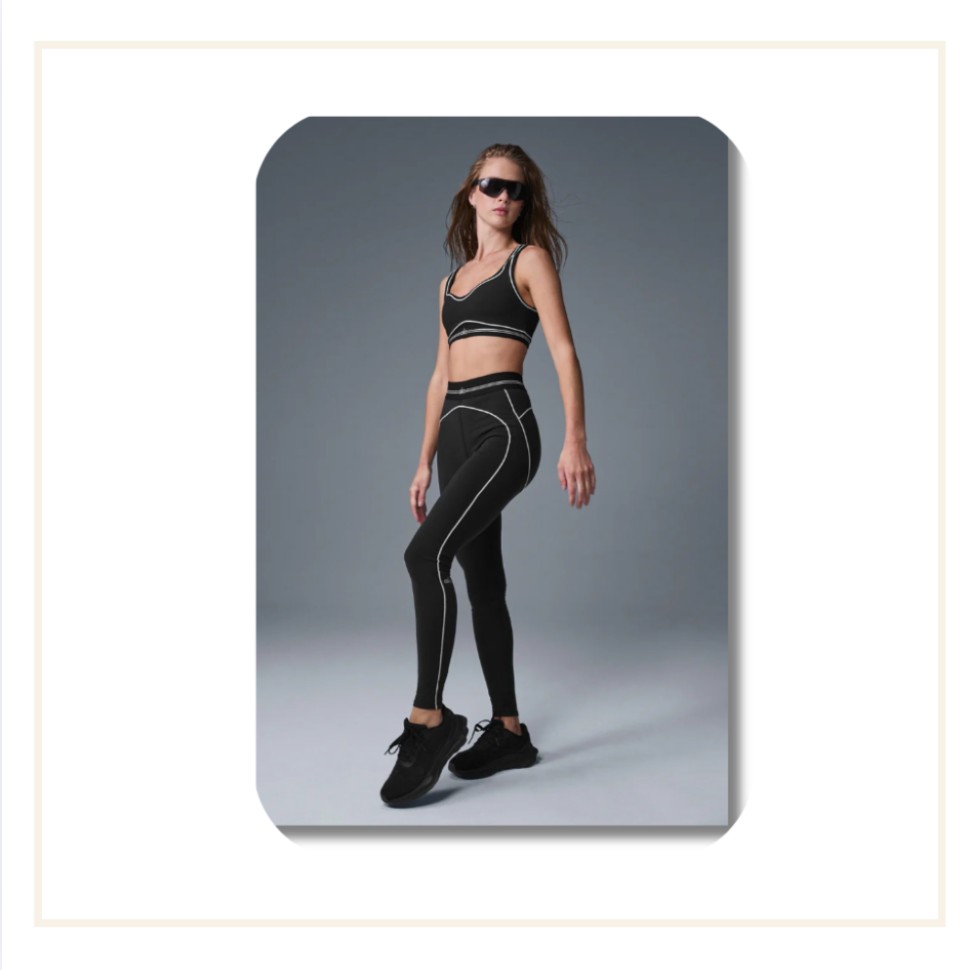 ALO Airbrush High-Waist Heart Throb Legging Black White