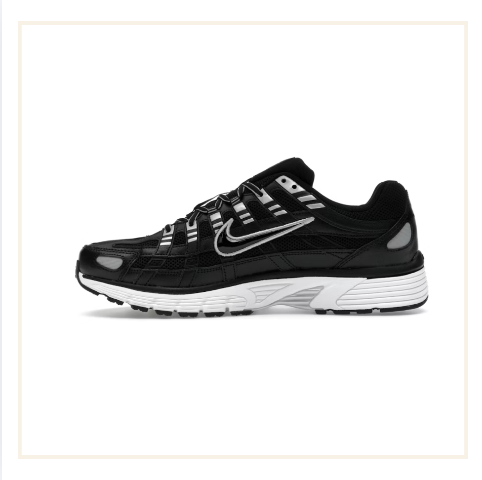Nike P-6000 Black White Metallic Silver