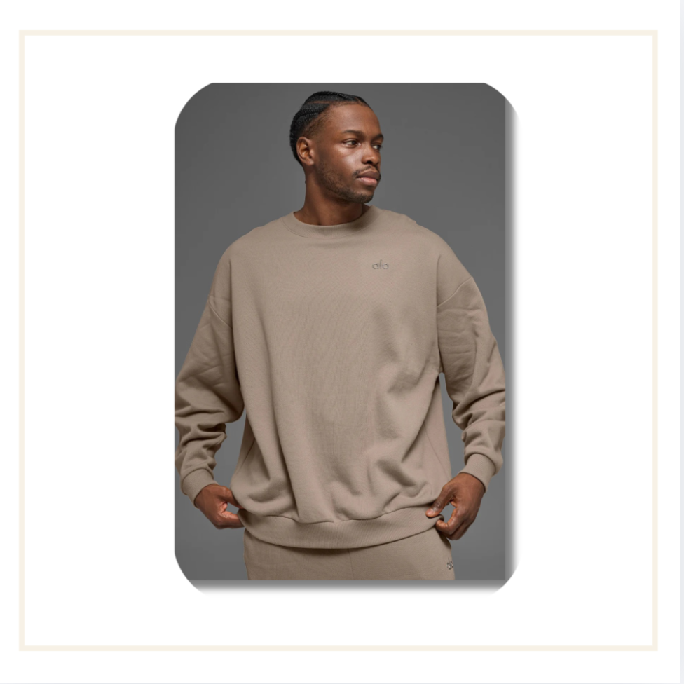 Alo Accolade Crew Neck Pullover Gravel