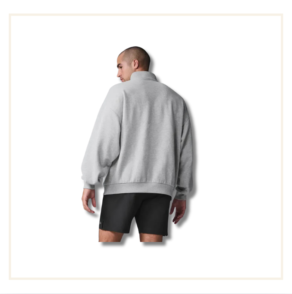 ALO Accolade Quarter Zip Pullover Athletic Heather Grey