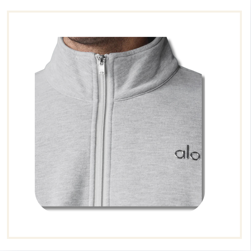 ALO Accolade Quarter Zip Pullover Athletic Heather Grey