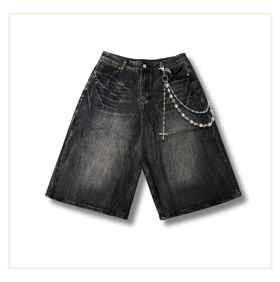 Noissey Archival Washed Denim Shorts Black