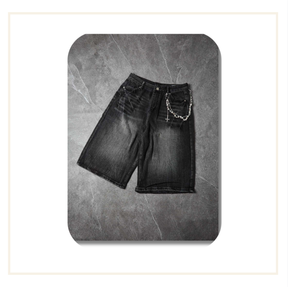 Noissey Archival Washed Denim Shorts Black