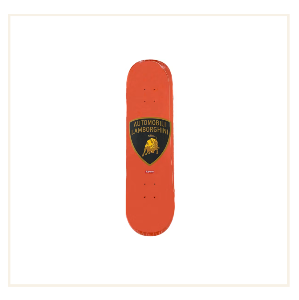 Supreme Automobili Lamborghini Skateboard Deck Orange