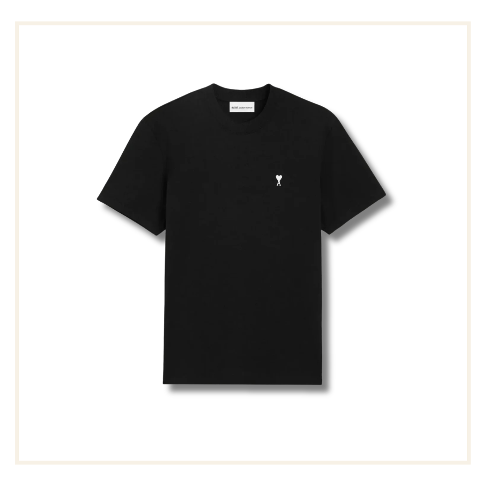 Ami Paris Ami De Coeur Cotton T-Shirt Black/White