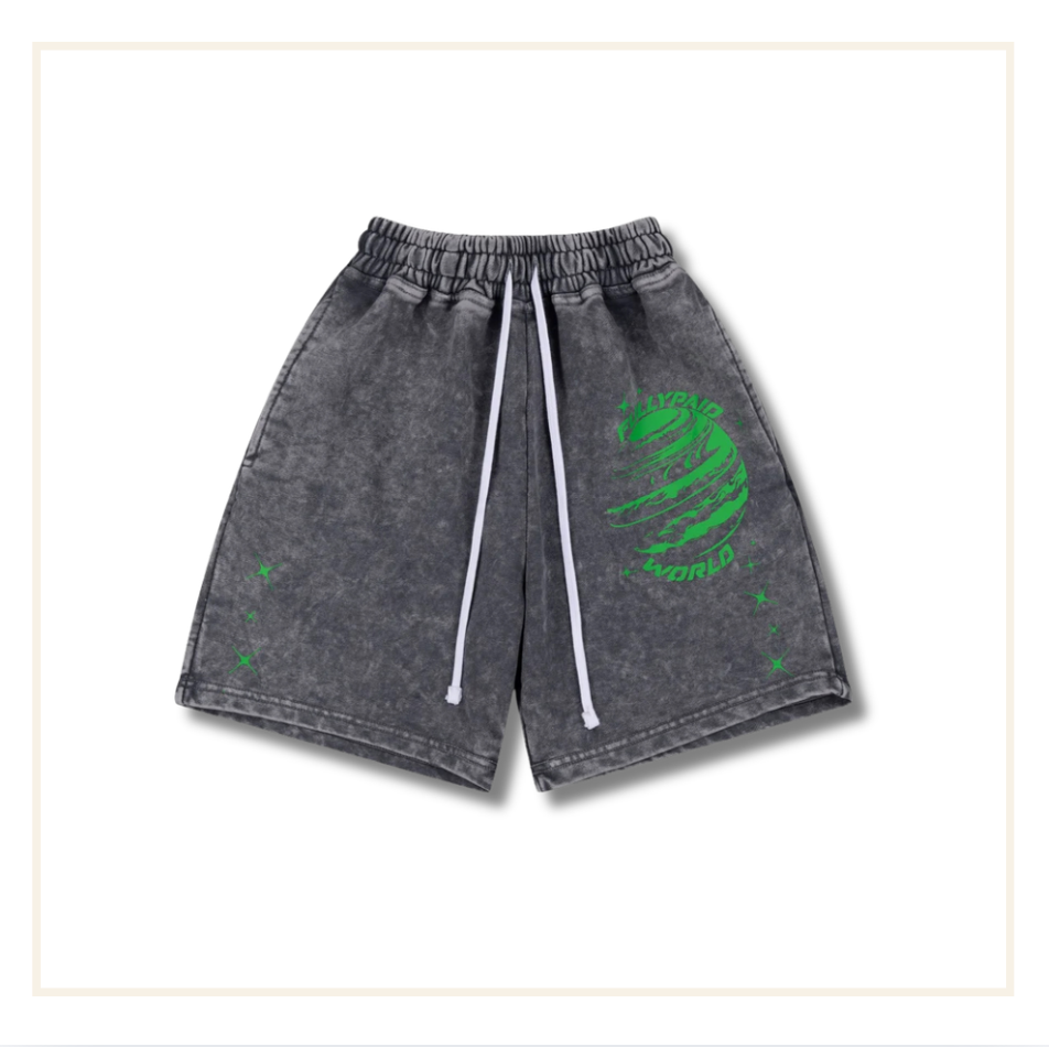 FullyPaid World Acid Shorts Grey Green