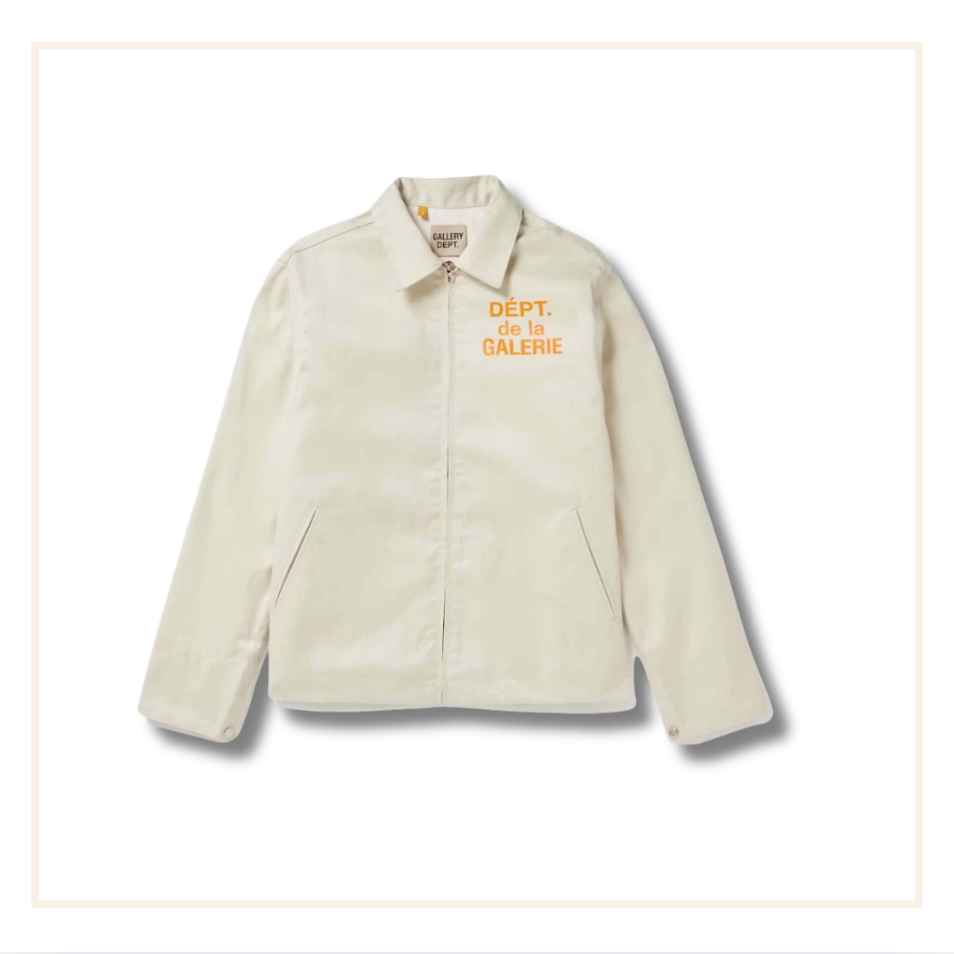 Gallery Dept. Montecito Logo-Print Cotton-Twill Jacket Ecru