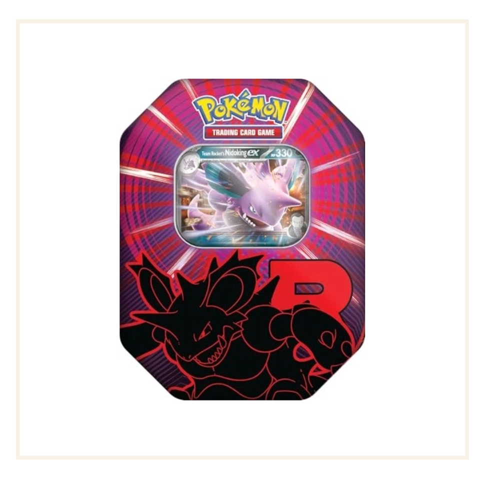 Pokémon TCG Destined Rivals Team Rocket Tin (Team Rocket’s Nidoking ex)