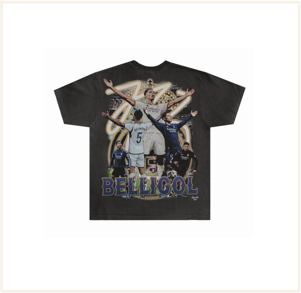 GREAZY TEES - Jude Bellingham Tee Washed Black