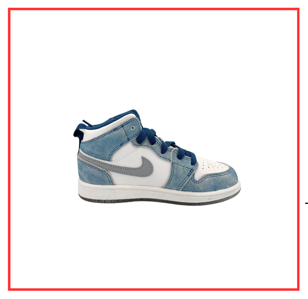 Air Jordan 1 Mid French Blue Fire Red (PS) (Preloved) UK 11.5C