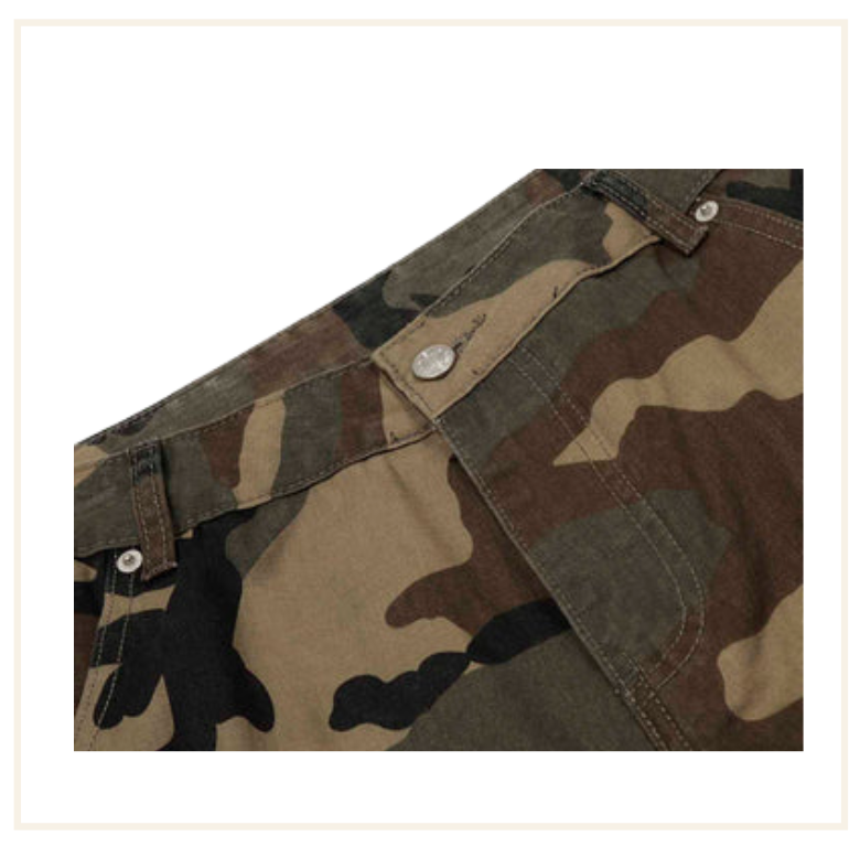 Noissey Straight-Leg Green Camo Jorts