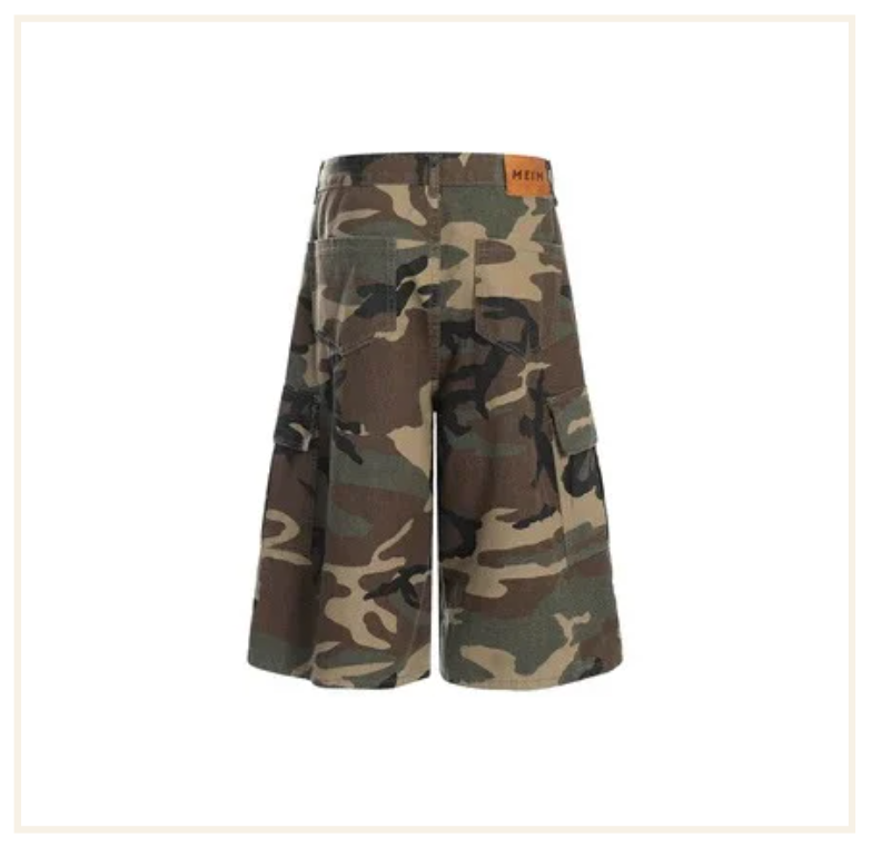Noissey Straight-Leg Green Camo Jorts