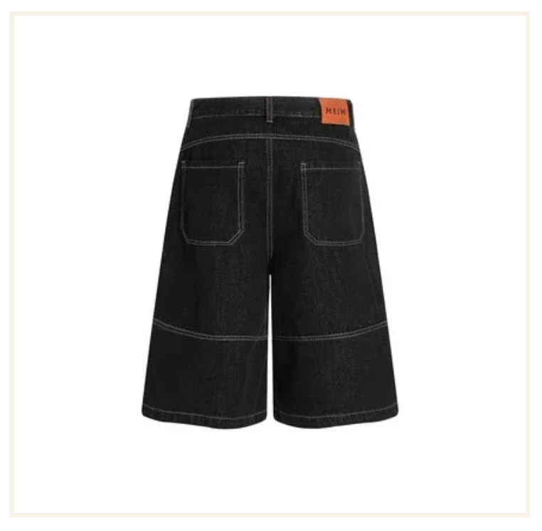 Noissey Straight-Leg Black Denim Jorts