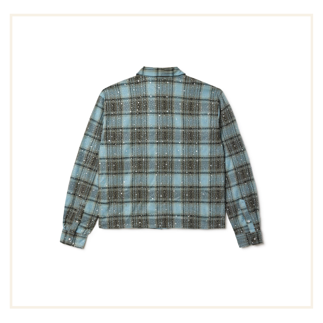 Vale Forever Rhinestone Flannel Blue