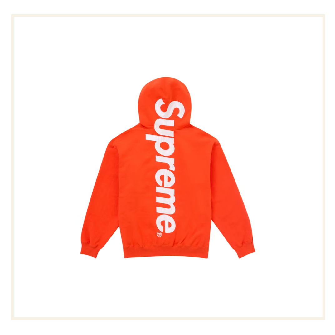 Supreme Satin Applique Hooded Sweatshirt (FW24) Orange (Set)
