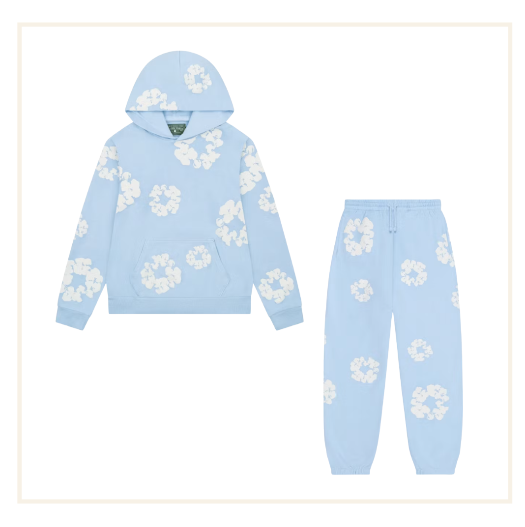 Denim Tears The Cotton Wreath Sweatshirt and Sweatpants Powder Blue (SET)