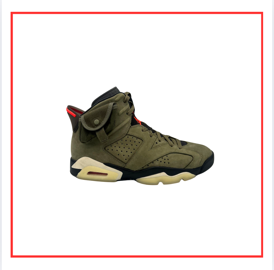 Travis Scott x Air Jordan 6 Olive (2019) (Preloved) UK 7.5