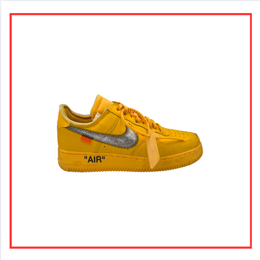 Nike Air Force 1 Low Off-White ICA University Gold (Preloved) UK 7
