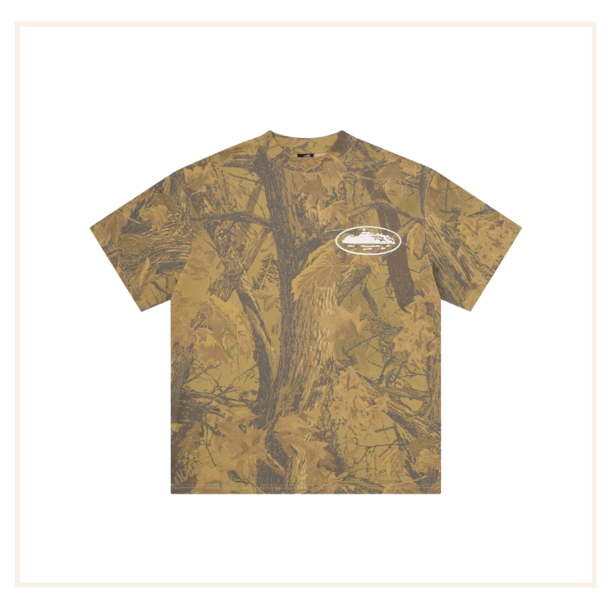 Corteiz Puff Print Island Tee Forest Camo