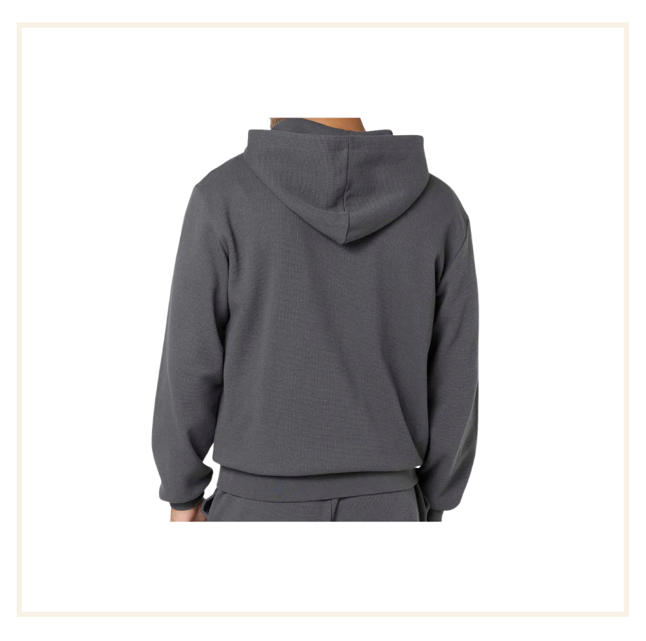 Closure London Waffle Knit Charcoal Zip Hoodie
